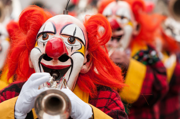 Clown beim Karneval im Hunsrück
